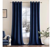 MIULEE Navy Blue Velvet Curtains for Bedroom 2 Panel Set 90 Inch Drop Curtains, Soft Elegent Home Decor Velvet Curtain Living Room, Sun Blocking Room Darkening Thermal Eyelet Curtain 66x90 Inch