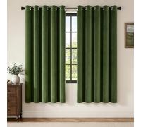 MIULEE Olive Green Velvet Curtains for Bedroom 2 Panel Set 72 Inch Drop Curtains, Soft Elegent Home Decor Velvet Curtain Living Room, Sun Blocking Room Darkening Thermal Eyelet Curtain 66x72 Inch
