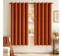 MIULEE Orange Velvet Curtains for Bedroom 2 Panel Set 72 Inch Drop Curtains, Soft Elegent Home Decor Velvet Curtain Living Room, Sun Blocking Room Darkening Thermal Eyelet Curtain 66x72 Inch