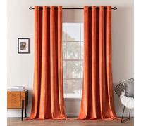 MIULEE Orange Velvet Curtains for Bedroom 2 Panel Set 96 Inch Drop Curtains, Soft Elegent Home Decor Velvet Curtain Living Room, Sun Blocking Room Darkening Thermal Eyelet Curtain 55x96 Inch