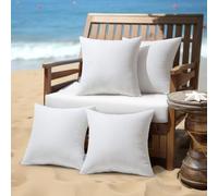 MIULEE Outdoor Cushions Waterproof-Pack of 4 Cushion Inserts 45cm x 45cm, White Outdoor Cushion Inserts 18 x 18 Inches, Waterproof Pillows for Outside