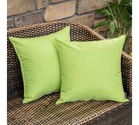 MIULEE Pack of 2 Outdoor Waterproof Throw Pillow Cover Home Décor Pillow Case Decorating Cushion Covers Protectors for Tent Park Bed Sofa Chair Couch Bedroom 40x40cm 16x16inch Green