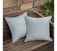 MIULEE Pack of 2 Outdoor Waterproof Throw Pillow Cover Home Décor Pillow Case Luxury Decorating Cushion Covers Protectors for Tent Park Bed Sofa Chair Couch Bedroom 45x45cm 18x18inch Light Grey