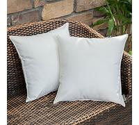 MIULEE Pack of 2 Outdoor Waterproof Throw Pillow Cover Home Décor Pillow Case Luxury Decorating Cushion Covers Protectors for Tent Park Bed Sofa Chair Couch Bedroom 45x45cm 18x18inch Off White