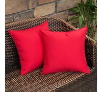 MIULEE Pack of 2 Outdoor Waterproof Throw Pillow Cover Home Décor Pillow Case Luxury Decorating Cushion Covers Protectors for Tent Park Bed Sofa Chair Couch Bedroom 45x45cm 18x18inch Red