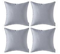 MIULEE Pack of 4 Outdoor Waterproof Throw Pillow Cover Home Décor Pillow Case Decorating Cushion Covers Protectors for Tent Park Bed Sofa Chair Couch Bedroom 40x40cm 16x16inch Light Grey