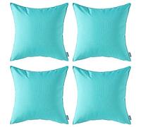 MIULEE Pack of 4 Outdoor Waterproof Throw Pillow Cover Home Pillow Case Decorating Cushion Covers Protectors for Tent Park Bed Sofa Chair Bedroom Decorative 45x45cm 18x18inch Light Green