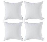 MIULEE Pack of 4 Outdoor Waterproof Throw Pillow Cover Home Pillow Case Decorating Cushion Covers Protectors for Tent Park Bed Sofa Chair Bedroom Decorative Pillowcases 45x45cm 18x18inch Off White