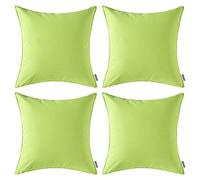 MIULEE Pack of 4 Outdoor Waterproof Throw Pillow Cover Home Pillow Case Decorating Cushion Covers Protectors for Tent Park Bed Sofa Chair Bedroom Decorative Pillowcases 45x45cm 18x18inch Green