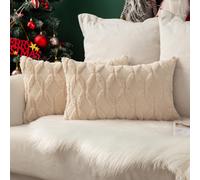 MIULEE Pack of Christmas Cushion Covers Fluffy 2 30 x 50cm 12 x 20