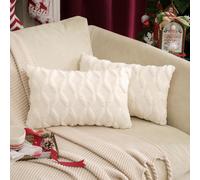 MIULEE Pack of Christmas Cushion Covers Fluffy 2 30x50cm 12x20