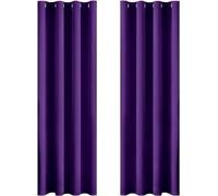 MIULEE Purple Blackout Curtains for Living Room 2 Panel Set, Premium Eyelet Curtains for Bedroom, Thermal Insulated Window Curtain Drapes, Black Out Curtain 102 Drop, Each Panel 55 x 102 Inches