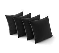 MIULEE Set of 4 Velvet Cushion Covers Soft Decorative Square Throw Pillow Cover Luxury Pillowcases for Livingroom Sofa Bedroom with Invisible Zipper 40cm x 40cm,16x16 Inches Blue Series