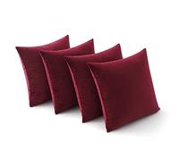 MIULEE Set of 4 Velvet Cushion Covers Soft Decorative Square Throw Pillow Cover Luxury Pillowcases for Livingroom Sofa Bedroom with Invisible Zipper 40cm x 40cm,16x16 Inches Blue Series
