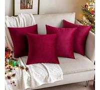 MIULEE Set of 4 Velvet Cushion Covers Soft Decorative Square Throw Pillow Cover Luxury Pillowcases for Livingroom Sofa Bedroom with Invisible Zipper 45cm x 45cm,18x23 Inches Blue Series