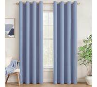 MIULEE Sky Blue Blackout Curtains for Living Room 2 Panel Set, Premium Eyelet Curtains for Bedroom, Thermal Insulated Window Curtain Drapes, Black Out Curtain 90 Drop, Each Panel 46 x 90 Inches