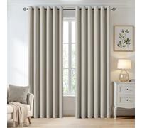 MIULEE Stone Blackout Curtains for Living Room 2 Panel Set, Premium Eyelet Curtains for Bedroom, Thermal Insulated Window Curtain Drapes, Black Out Curtain 90 Drop, Each Panel 90 x 90 Inches