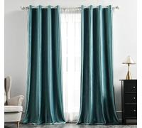 MIULEE Teal Velvet Curtains for Bedroom 2 Panel Set 88 Inch Drop Curtains, Soft Elegent Home Decor Velvet Curtain Living Room, Sun Blocking Room Darkening Thermal Eyelet Curtain 55x88 Inch