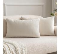 MIULEE Velvet Cushion Covers 30 x 50 Cream White Sofa Cushions 2 Pieces