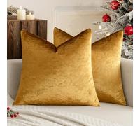 MIULEE Velvet Cushion Covers 45 x 45 Champagne Gold Sofa Cushions 2 Pieces | Throw Pillow Case Cushion Covers Pillowcases for Livingroom Sofa Bedroom with Invisible Zipper