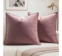 MIULEE Velvet Cushion Covers 45cm x 45cm Jam Decorative Square Throw Pillow Covers Flanges Pillowcases Soft for Livingroom Sofa Bedroom with Invisible Zipper 18 x 18 Inch Pack of 2
