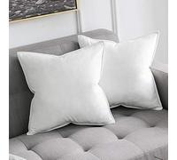 MIULEE Velvet Cushion Covers 50cm x 50cm Christmas Pure White Decorative Square Throw Pillow Covers Flanges Pillowcases Soft for Livingroom Sofa Bedroom with Invisible Zipper 20 x 20 Inch Pack of 2