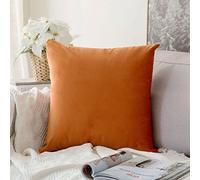 MIULEE Velvet Soft Decorative Square Throw Pillow Case Cushion Covers Luxury Pillowcases for Livingroom Sofa Bedroom with Invisible Zipper 60cm x 60cm 24x24 Inch 1 Piece Orange