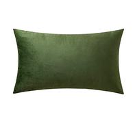 MIULEE Velvet Soft Decorative Square Throw Pillow Case Cushion Covers Pillowcases for Livingroom Sofa Bedroom with Invisible Zipper 12"x20" 1 Piece Matcha Green
