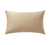 MIULEE Velvet Soft Decorative Square Throw Pillow Case Cushion Covers Pillowcases for Livingroom Sofa Bedroom with Invisible Zipper 12"x20" 1 Piece Beige