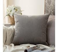 MIULEE Velvet Soft Decorative Square Throw Pillow Case Cushion Covers Pillowcases for Livingroom Sofa Bedroom with Invisible Zipper 26"x26" 1 Piece Grey