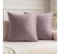 MIULEE Velvet Soft Soild Microfiber Decorative Square Pillow Case Throw Cushion Cover for Sofa Bedroom with Invisible Zipper 16x16 Inch 40x40cm Lilac Set of 2 Lined