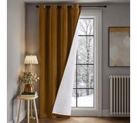MIULEE Velvet Thermal Door Curtain Brown Double Layer Quilted Blackout | Insulated Draft Blocker Heavy Duty Winter Thermal Lined Curtain for Front Door, Doorway, Living Room Indoor Privacy Divider