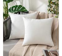 MIULEE Waterproof Outdoor Cushion Covers 20x20 Inches Set of 2 Water Resistant Decorative Throw Pillow Covers Outside for Garden Furniture Patio Couch Sofa Bed Linen Balcony, 50x50cm White