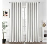 MIULEE White Blackout Curtains for Living Room 2 Panel Set, Premium Eyelet Curtains for Bedroom, Thermal Insulated Window Curtain Drapes, Black Out Curtain 90 Drop, Each Panel 90 x 90 Inches