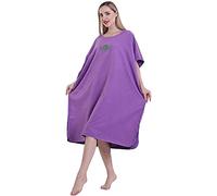 miuline Changing Towel Poncho with Hood Quick Dry Swim Drying Robe Microfibre Beach Towel for Adults Womens Men One Size Fit All (purple)