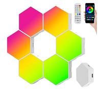 miuline Hexagon LED Lights Hex Wall Light Gaming Room Lights Decor DIY Rgbic Honeycomb Light Smart Lighting Panel Sync to Music App Remote Control USB Powered Panel Light, 6pcs