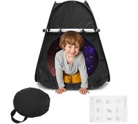 miuline Sensory Tent with Storage Bag, Pop up Tent Blackout Tent for Kids 30.7×30.7×34.6 Inch Indoor Tents Kids Playhouse Foldable Play Tent Canvas Childrens Tents for Girls & Boys (Black)