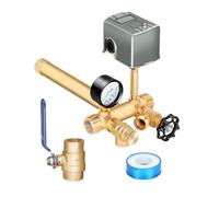 Miumoon Upgraded 1"x 11"Well Pressure Tank Tee Kit for Water Well Pressure Tank, Well Tank Tee Kit with 30-50Psi Pressure Switch, Pressure Tank Tee for Well Pressure Tank with Diameters Up to 16"
