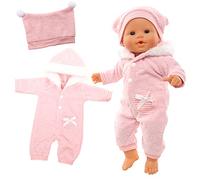 Miunana Sweet Doll Clothes for 14 Inch 16 Inch 17 Inch 35-43 cm Born Baby Doll, Baby Doll Clothes Outfits (Pink)