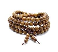 Miunpri Mala Beads 108 8mm, Buddhist Prayer Beads Bracelet Natural Wood Tibetan Worry Bead Necklace For Men Women Wrap Bracelet Hand Knotted Buddha Yoga Meditation Accessories Jewellery Gift