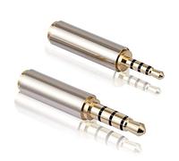 MIUONO 2.5mm to 3.5mm Adapter and 3.5mm to 2.5mm Adapter, Gold Plated Jack Stereo Full Metal Connector Converter for Smartphones, Headphone, Mic, Tablets Support MIC Function