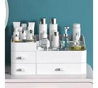 MIUOPUR Makeup Organizer for Vanity, Large Capacity Desk Organizer with Drawers for Cosmetics, Lipsticks, Jewelry, Nail Care, Skincare, Ideal for Bedroom and Bathroom Countertops - Large White