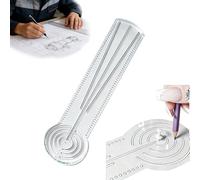 MIUPOO 3 in 1 Clear Acrylic Mandala Tool Ruler,Mandala Dot Art Circle Maker,Ruler Tool Holes,Geometric Drawing Stencil,Geometric Art Painting Ruler with Measuring Marks,1Piece.