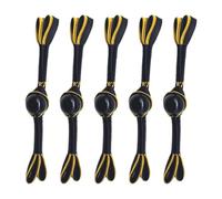 MIUPOO Chinese Frog Buttons Cheongsam Knot Buttons, Black Gold Beaded Traditional Frog Fasteners, Handmade Decorative Pankou Buttons for Hanfu Garment Sewing DIY Craft,5 Pieces.