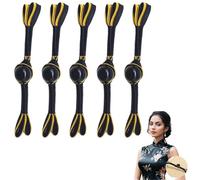 Miupoo Chinese Swallow Tail Buckle Frogs Button,DIY Cardigan Coat Cloak Sweater Cheongsam Buttons,Costumes Outfit Sewing Button for Hanfu Bride,Black,5 Pieces