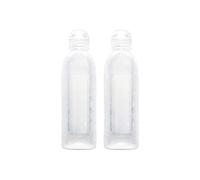 MIUPOO Condiment Squeeze Bottle, Transparent Oil Spray Bottle, With Silicone Valve Non Return Cap, No Leakage, No Hanging, Suitable for BBQ Sauce, Syrup, Oil and Condiments, 2 Pieces of 500ml(18 OZ).