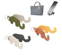 MIUPOO Desktop Creative Foldable Lazy Mobile Phone Holder,Elephant Dual Folding Cell Phone Stand,Portable Mini Mobile Phone Holder,Backpack Pendant Key Ring,3 in 3 Colors