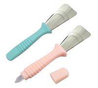 MIUPOO Fridge Freezer De Icer Ice Scraper,Cleaning Freezer Handheld Frost Shovel Defrosting Shovel,Double headed Stainless Steel ice Shovel Suitable for Kitchen Car Cleaning,2 Pieces,Pink and Blue.