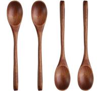 MIUPOO Long handle Wooden Spoon for Mixing Coffee Tea Jam and Bath Salt in Kitchen, Environmentally Friendly Table Spoon, 8.6 Inches.