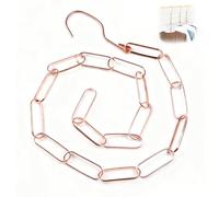 MIUPOO Magic Multi Hangers,Hanger Chain,Stainless Steel Chains Clothes Hangers Space Saving Chains for Wardrobe,Magical Hangers Closet Space Saving Wardrobe Clothing,1 Piece, Rose Gold.